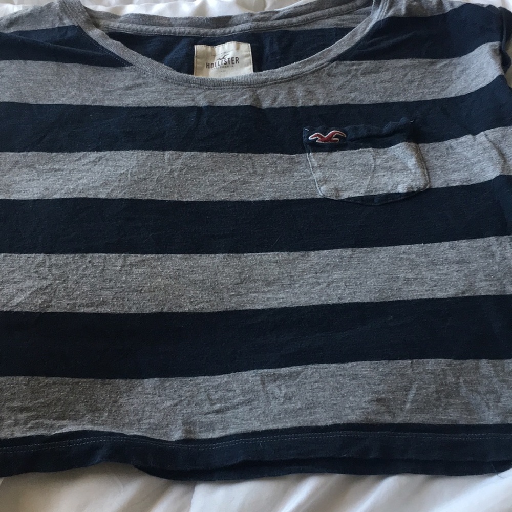 Striped hollister crop T-shirt